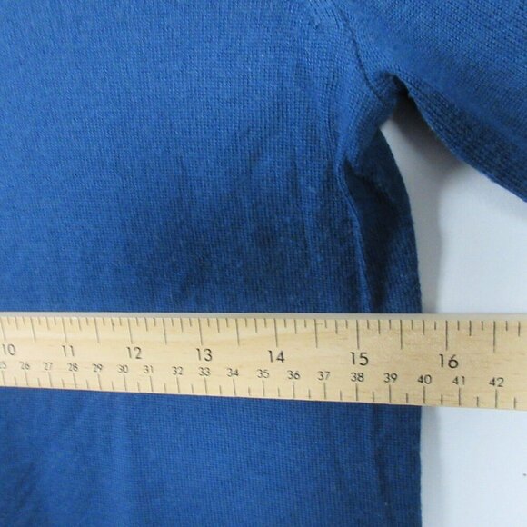 Club Monaco Womens 100% Merino Wool Sweater Top XS Luxury Blue Crew Neck 152 - Picture 7 of 9